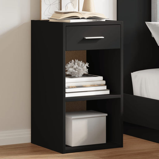 Bedside Cabinet 35x34x65 cm Engineered Wood Black