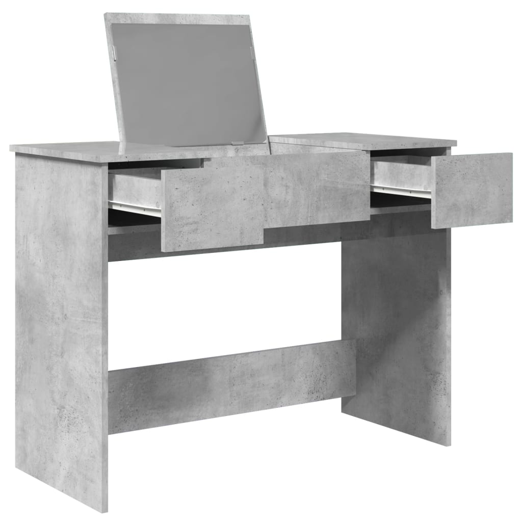 Dressing Table with Mirror 100x45x76 cm Concrete grey