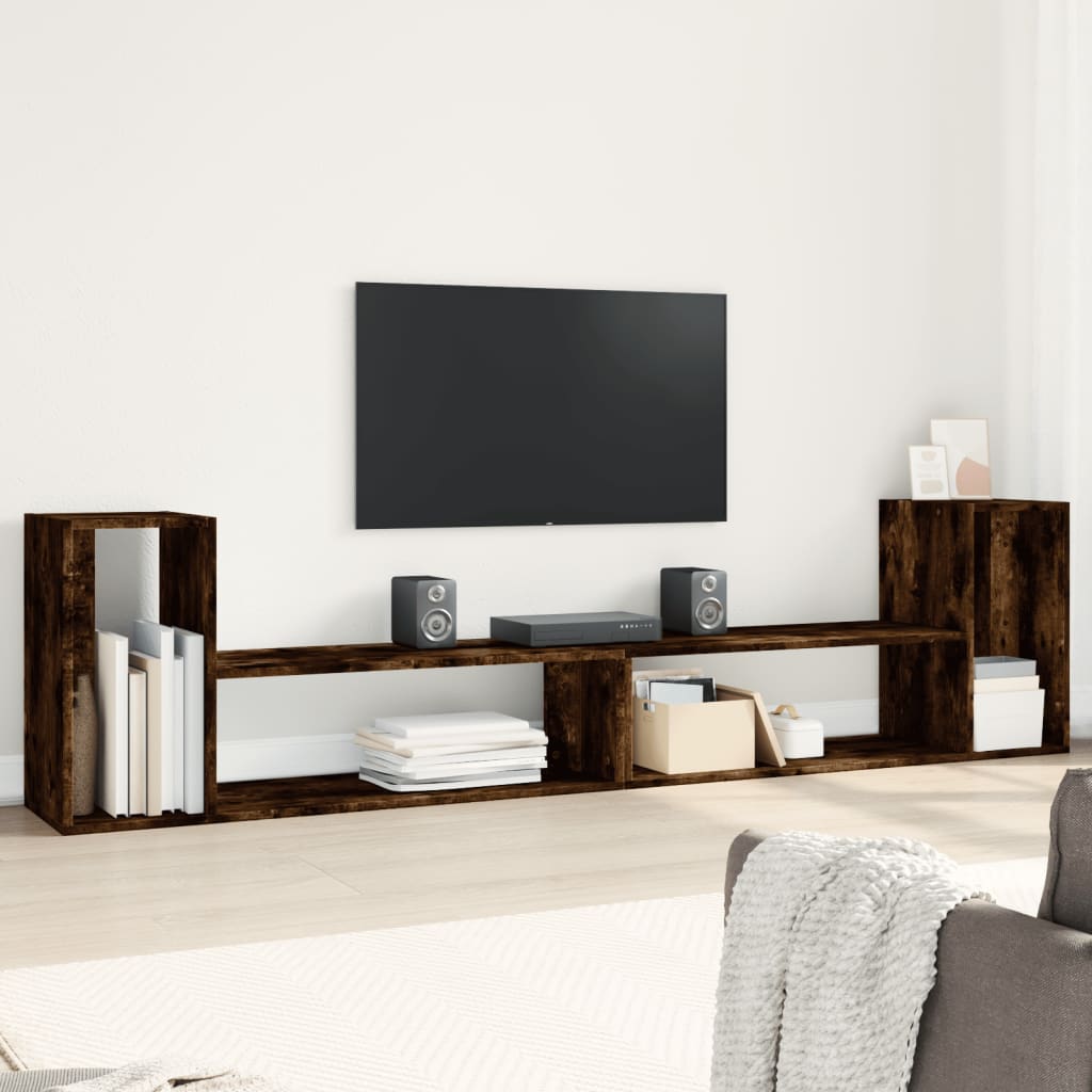 TV Cabinets 2 pcs 75x30x50 cm Engineered Wood Smoked oak 100 cm