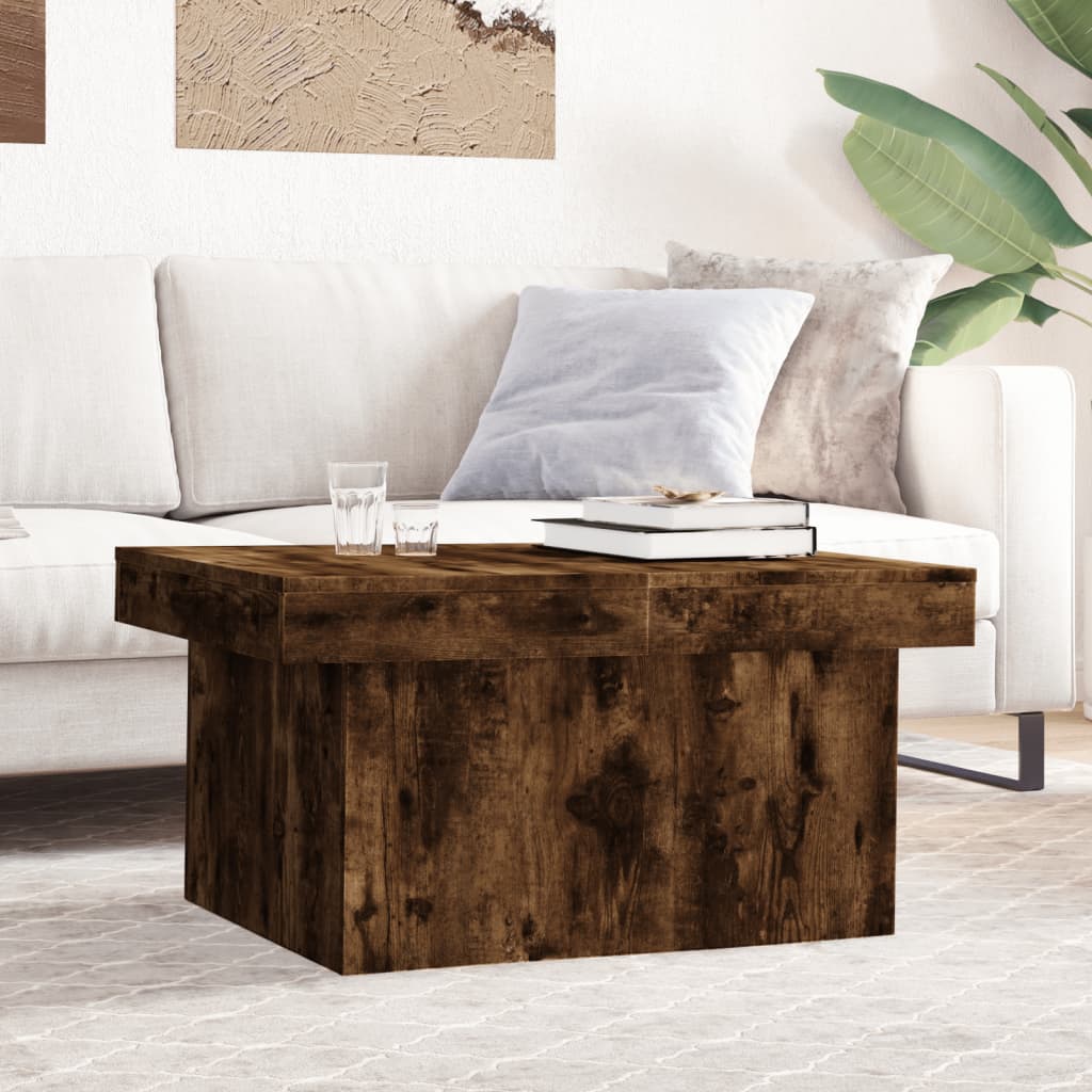 Coffee Table 80x55x40 cm Engineered Wood Smoked oak 80 cm