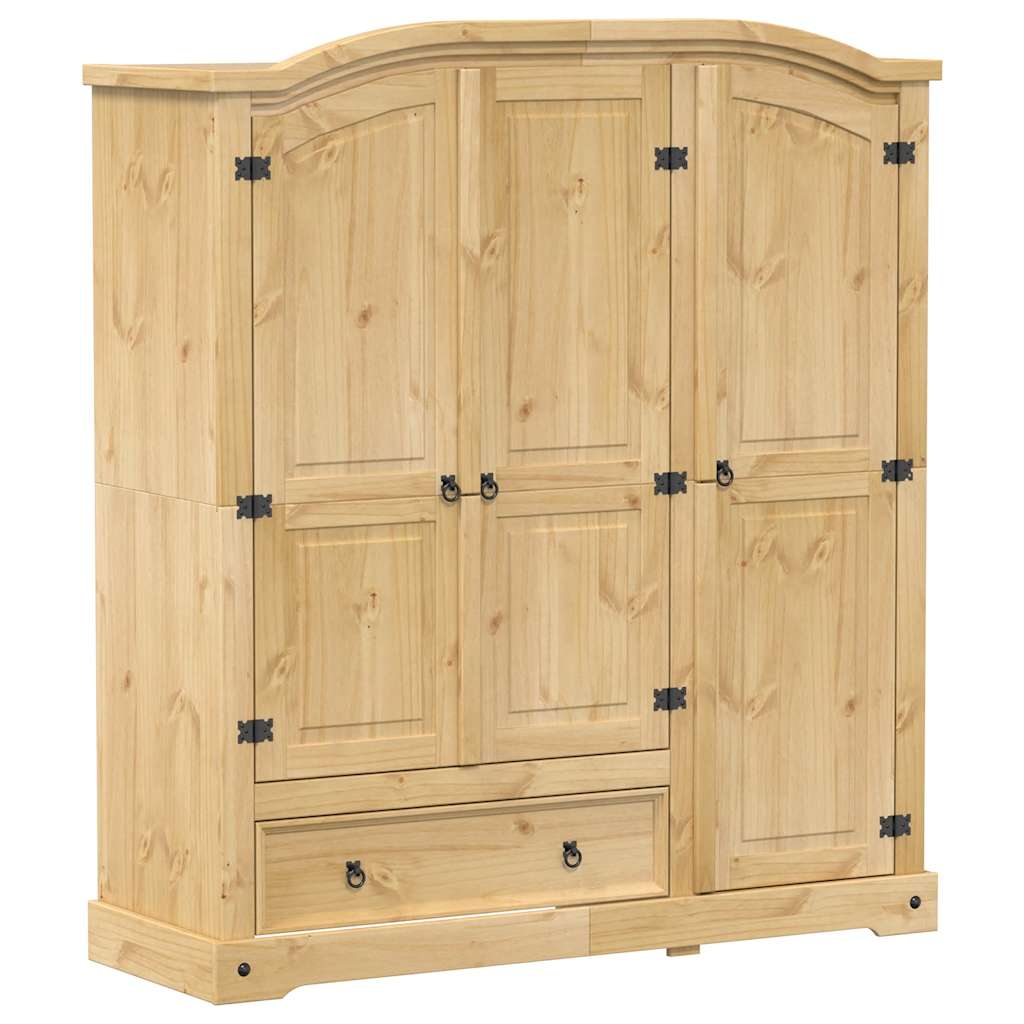 vidaXL Wardrobe "Corona" 151,5x52x170 cm Solid Wood Pine 2