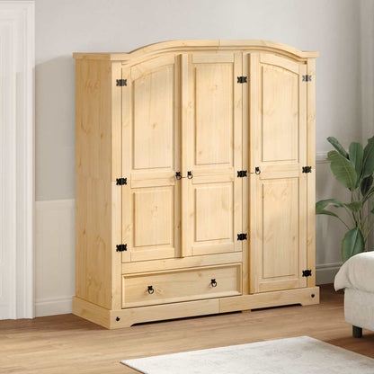 vidaXL Wardrobe "Corona" 151,5x52x170 cm Solid Wood Pine 3