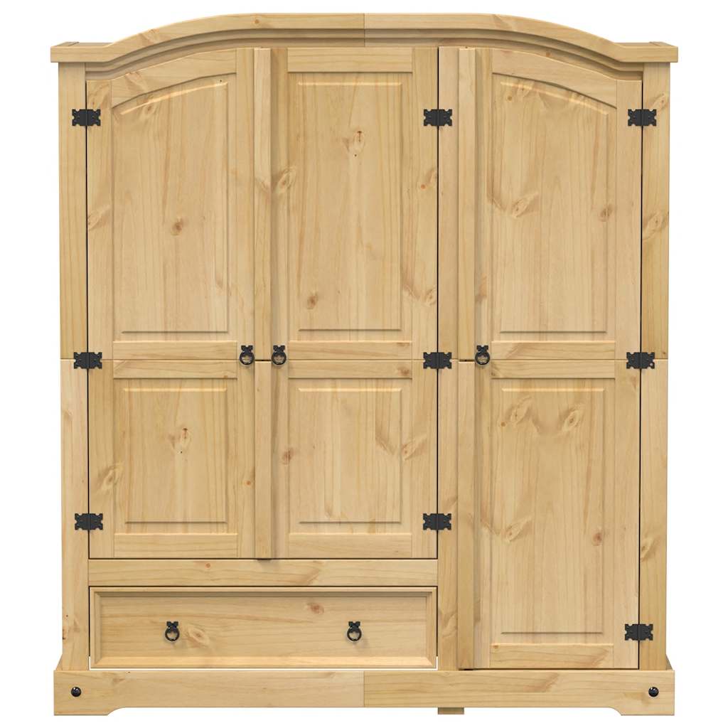 vidaXL Wardrobe "Corona" 151,5x52x170 cm Solid Wood Pine 4