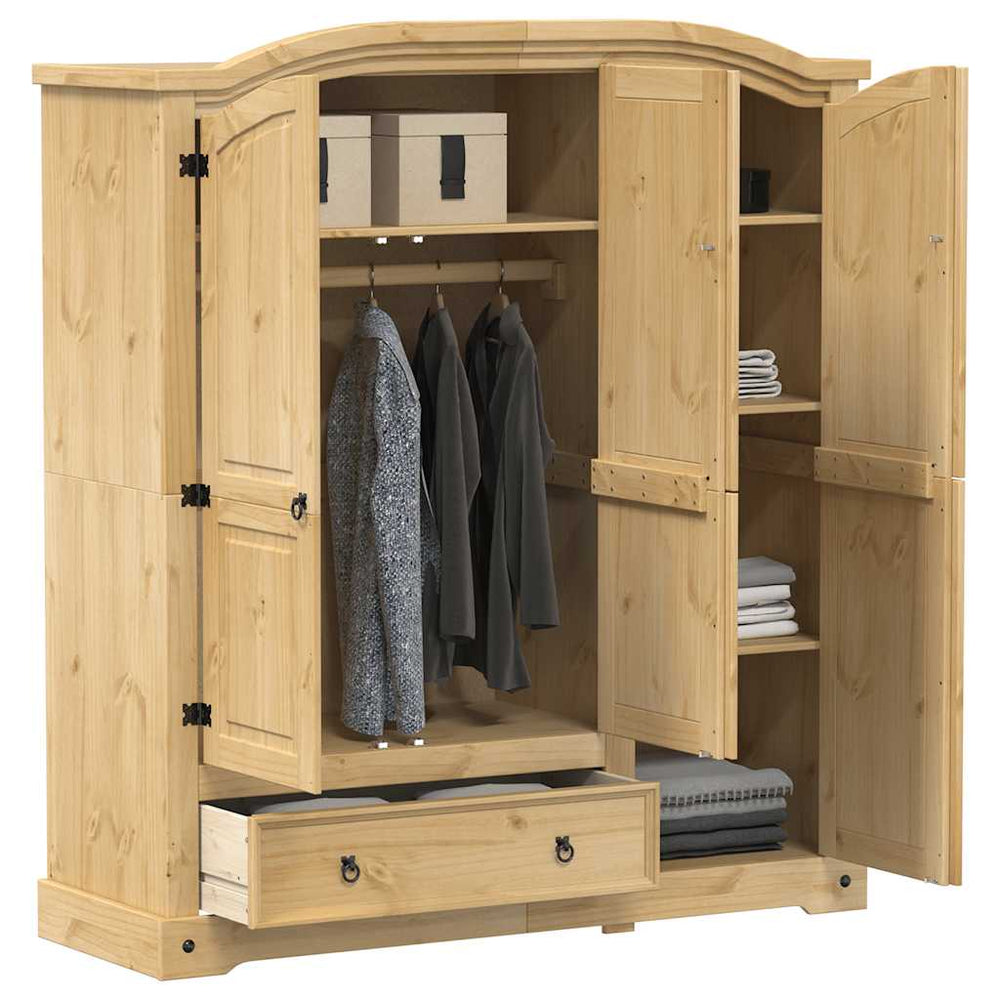 vidaXL Wardrobe "Corona" 151,5x52x170 cm Solid Wood Pine