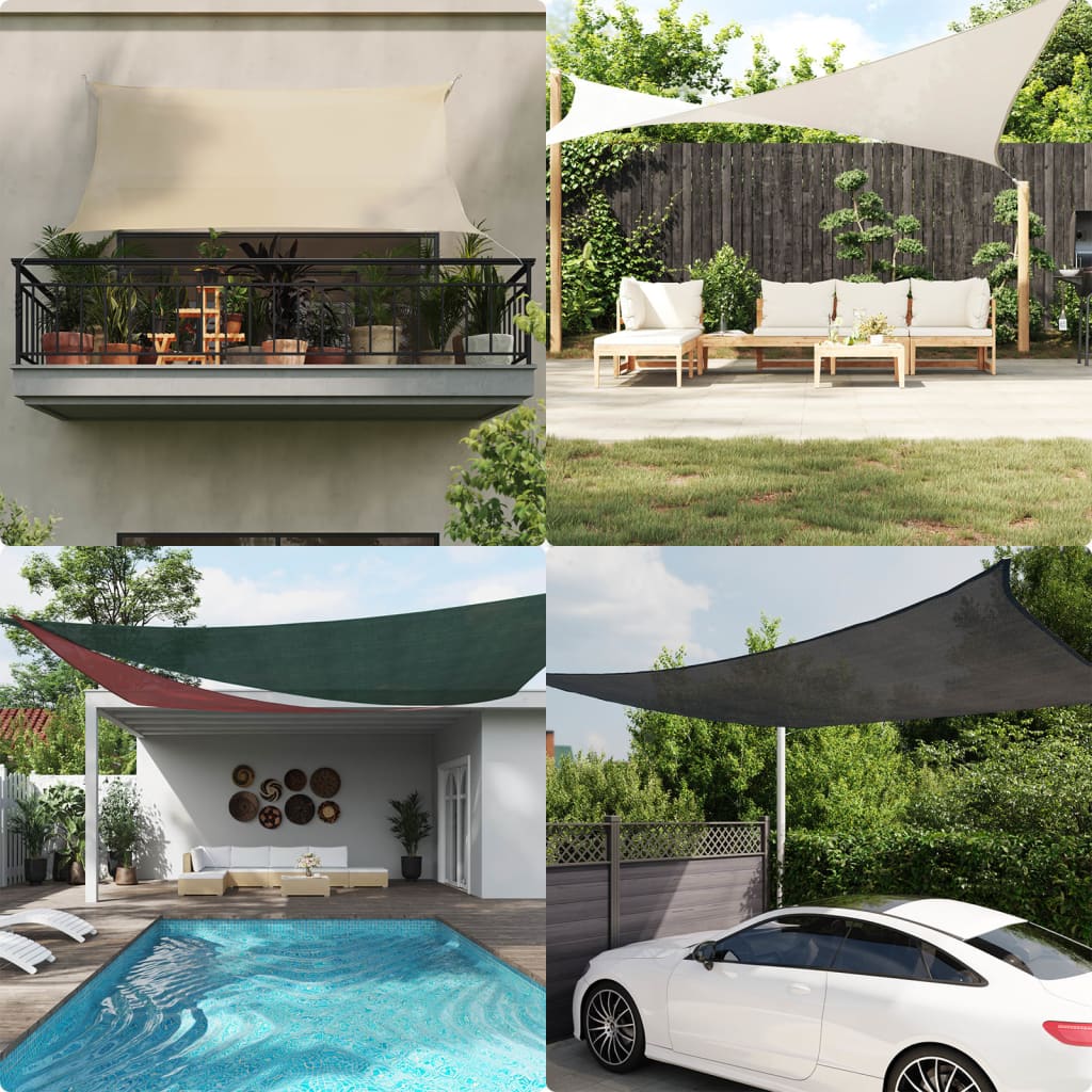 Sunshade Sail 160 g/m² 7x7 m HDPE Light grey