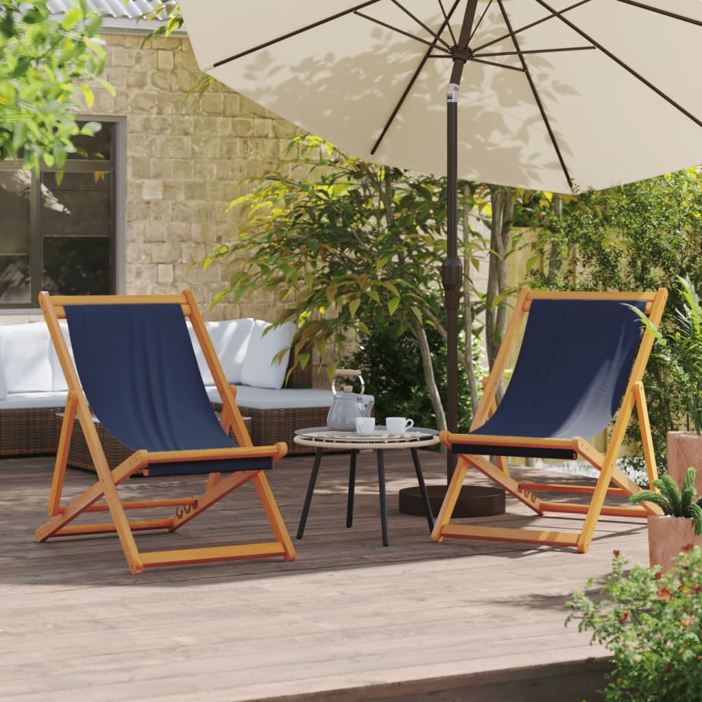 Folding Chairs Fabric without Armrest Blue 2