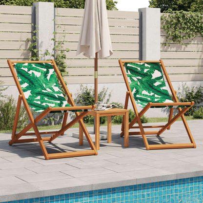 Folding Chairs Fabric without Armrest Leaf pattern 2
