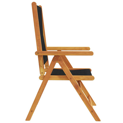 vidaXL Reclining Folding Chairs 8 pcs Black Solid Wood Acacia 5