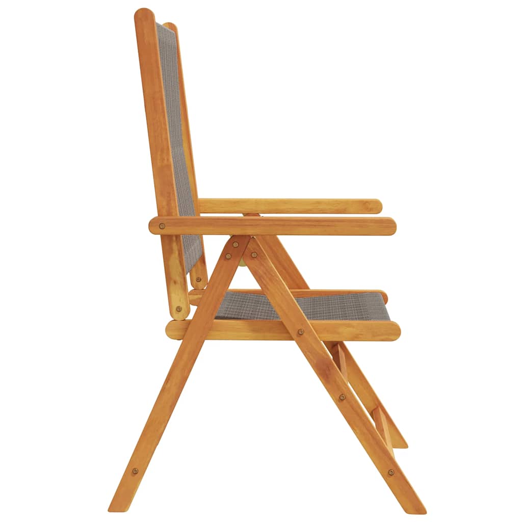 vidaXL Reclining Folding Chairs 8 pcs Grey Solid Wood Acacia 5