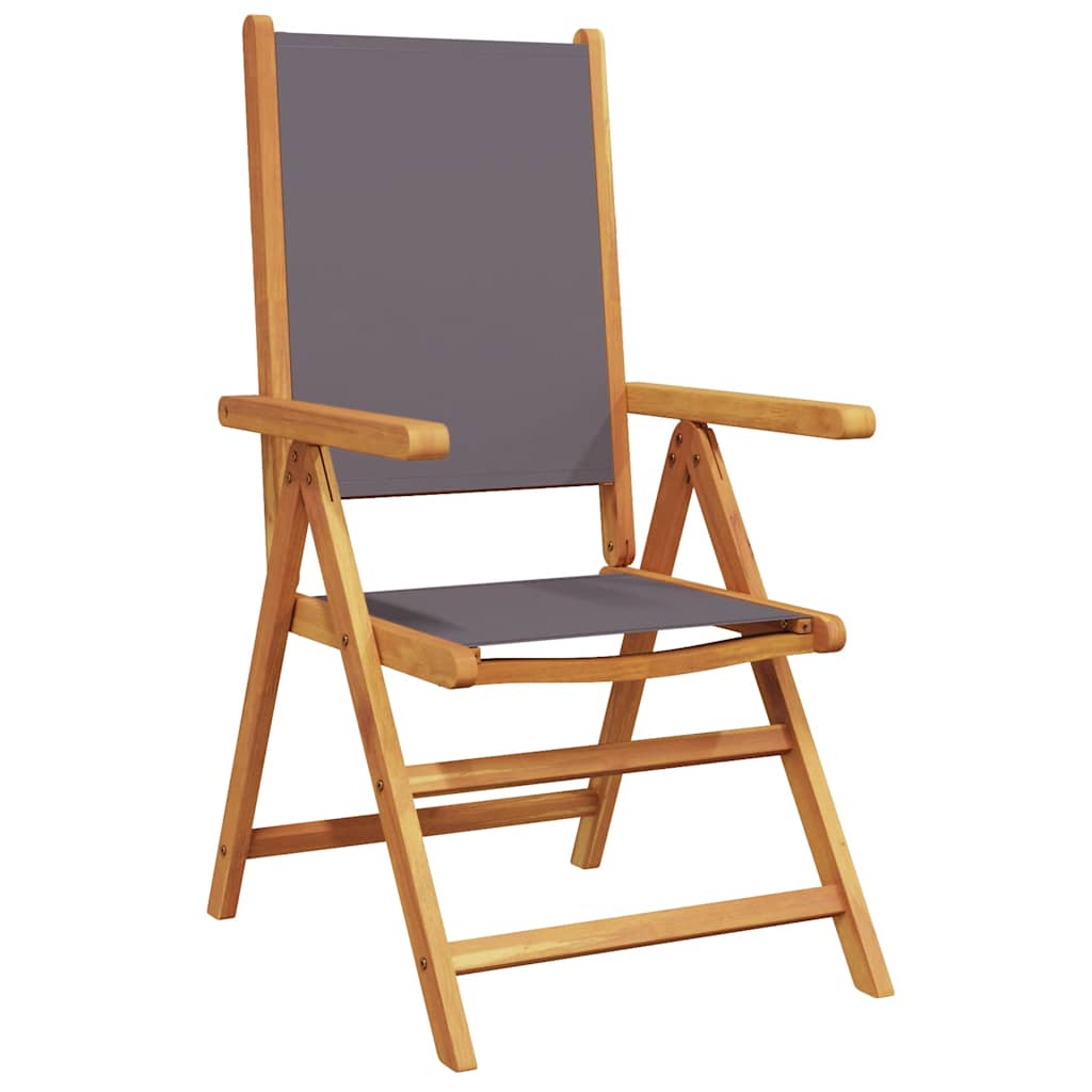 vidaXL Reclining Folding Chairs 8 pcs Anthracite Fabric and Solid Wood 3
