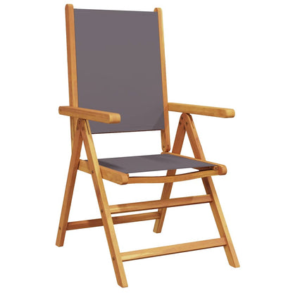 vidaXL Reclining Folding Chairs 8 pcs Anthracite Fabric and Solid Wood 3