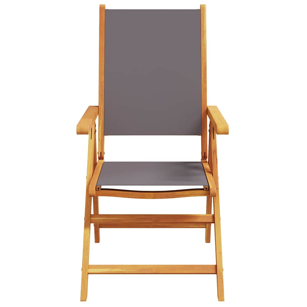 vidaXL Reclining Folding Chairs 8 pcs Anthracite Fabric and Solid Wood 4