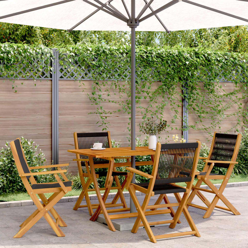 vidaXL Folding Chairs Solid Wood Acacia