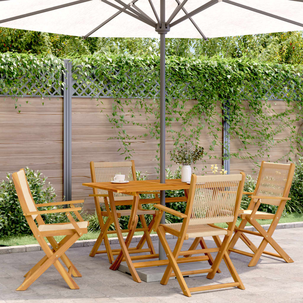 vidaXL Folding Chairs Solid Wood Acacia