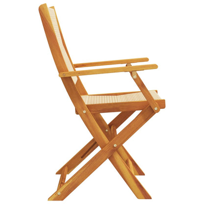 vidaXL Folding Chairs 8 pcs Beige Solid Wood Acacia 5