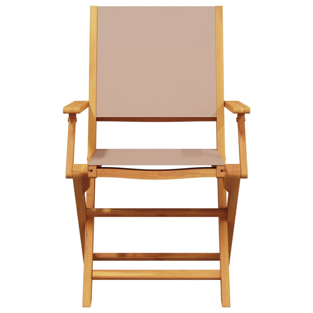 vidaXL Folding Chairs 8 pcs Taupe Fabric and Solid Wood 4