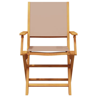 vidaXL Folding Chairs 8 pcs Taupe Fabric and Solid Wood 4