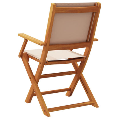 vidaXL Folding Chairs 8 pcs Taupe Fabric and Solid Wood 6