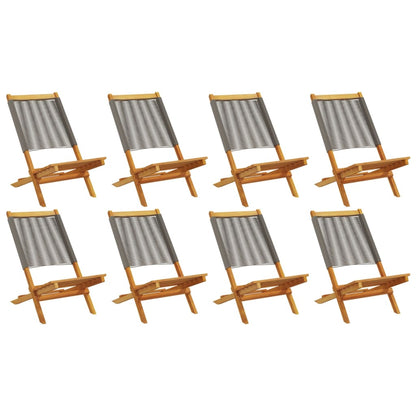 Folding Chairs Solid Wood Acacia Grey