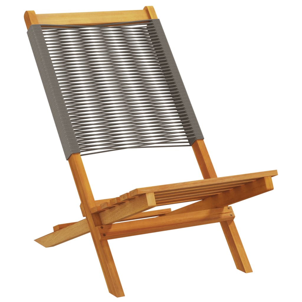 Folding Chairs Solid Wood Acacia Grey
