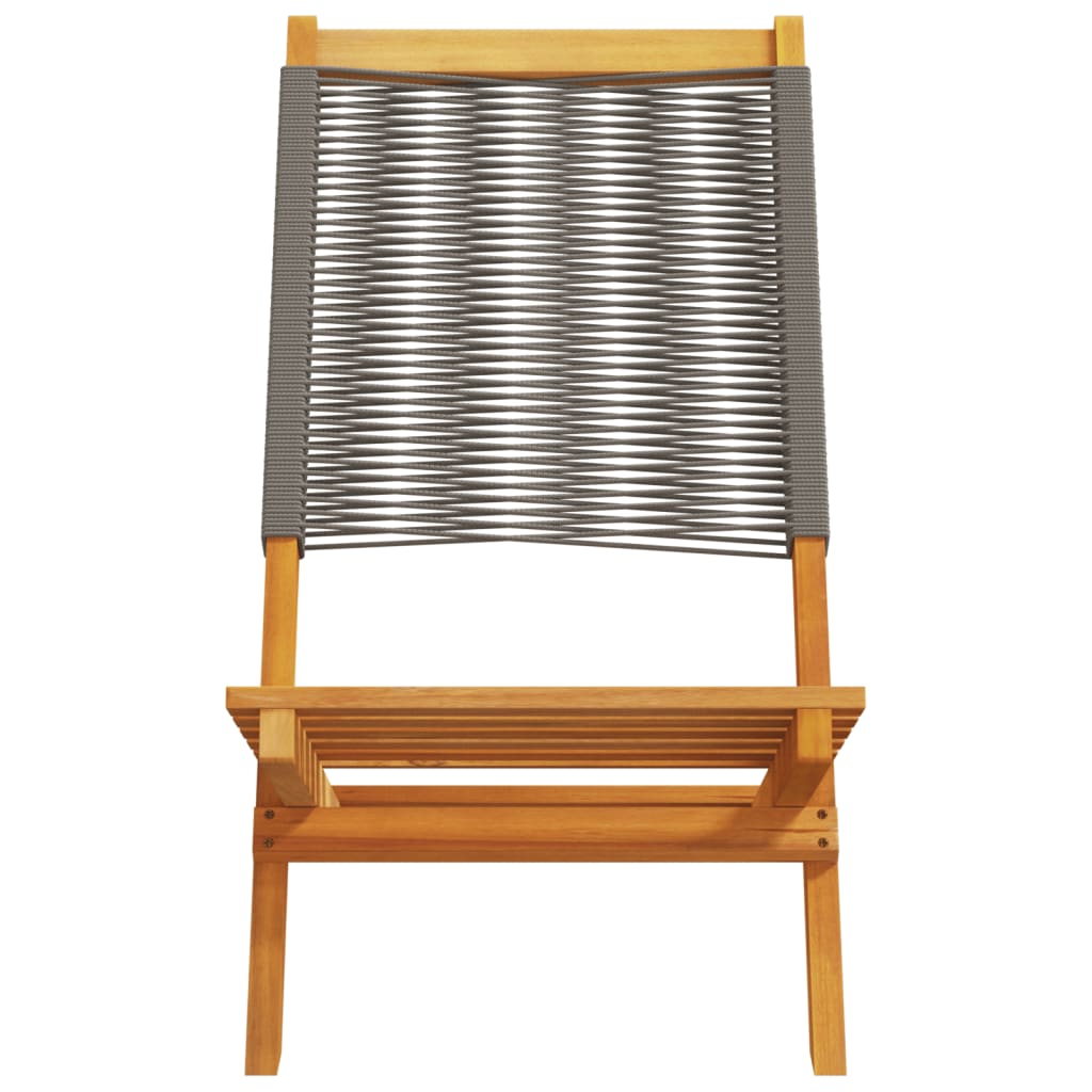 vidaXL Folding Chairs 8 pcs Grey Solid Wood Acacia 5