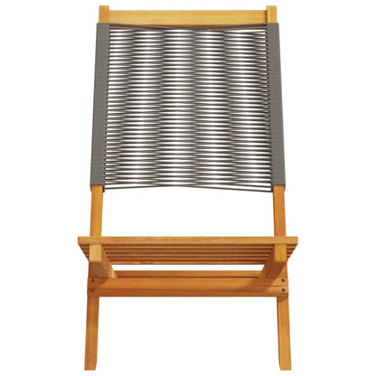 vidaXL Folding Chairs 8 pcs Grey Solid Wood Acacia 5