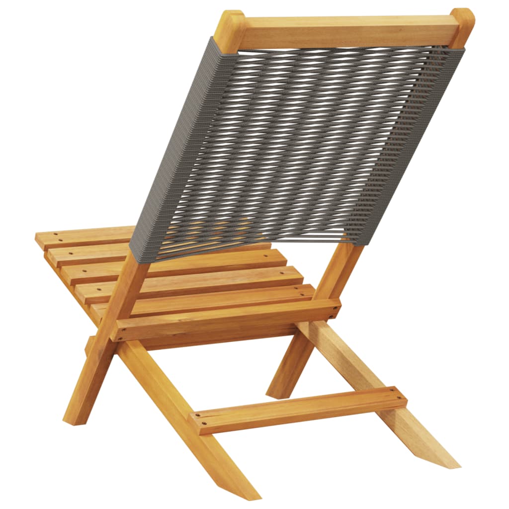 vidaXL Folding Chairs 8 pcs Grey Solid Wood Acacia 6