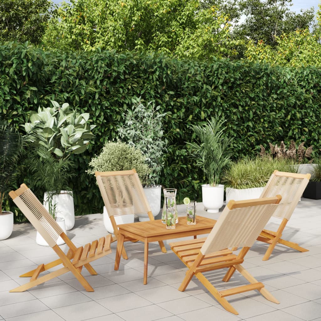 vidaXL Folding Chairs Solid Wood Acacia