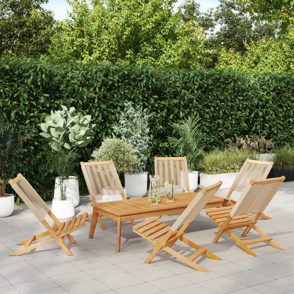 vidaXL Folding Chairs Solid Wood Acacia