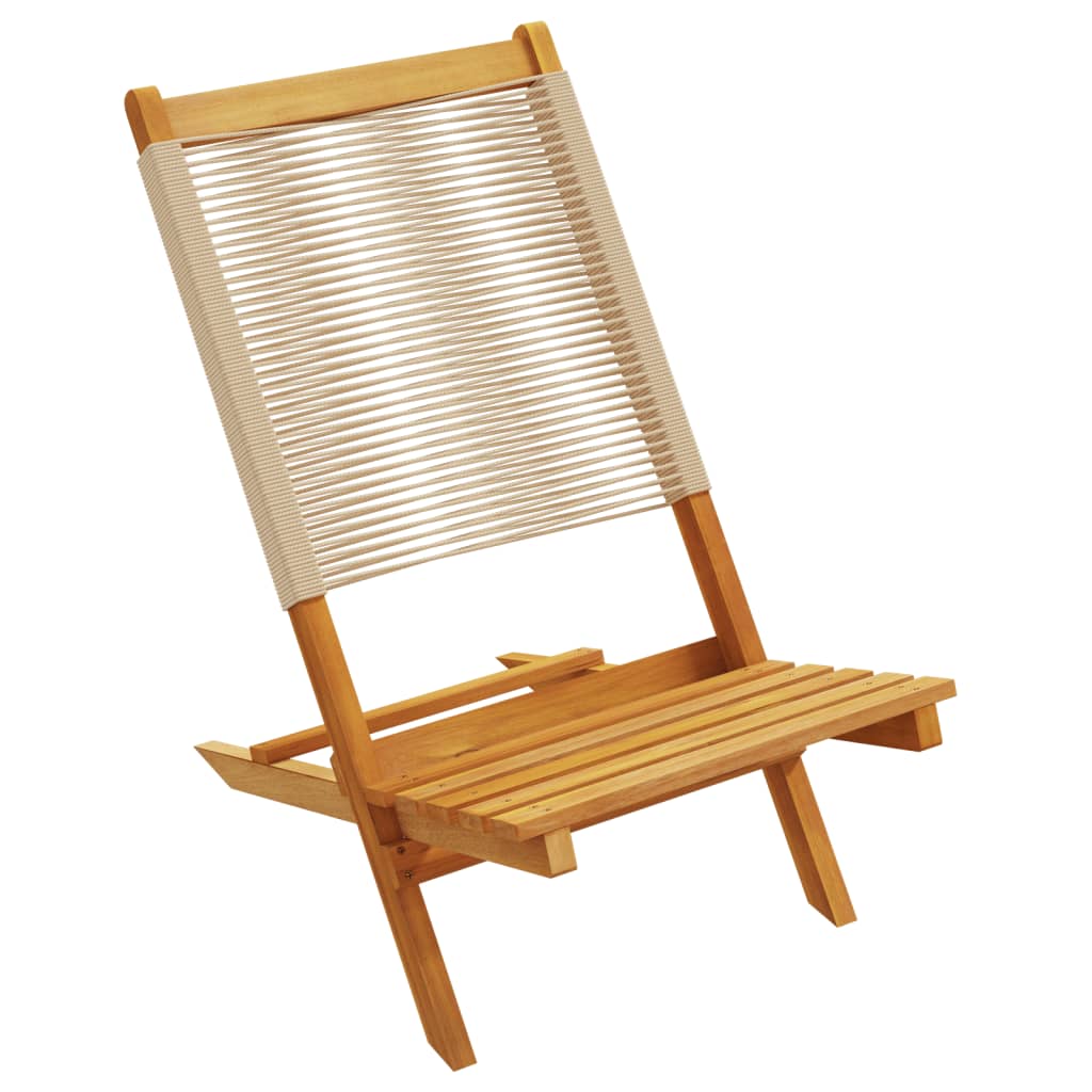 vidaXL Folding Chairs 8 pcs Beige Solid Wood Acacia 4