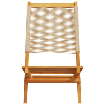 vidaXL Folding Chairs 8 pcs Beige Solid Wood Acacia 5