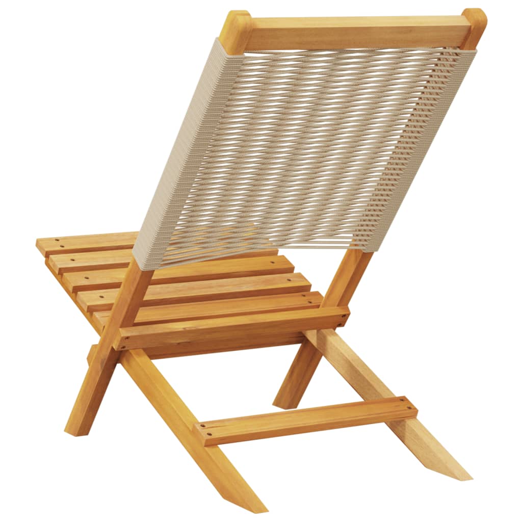 vidaXL Folding Chairs 8 pcs Beige Solid Wood Acacia 6
