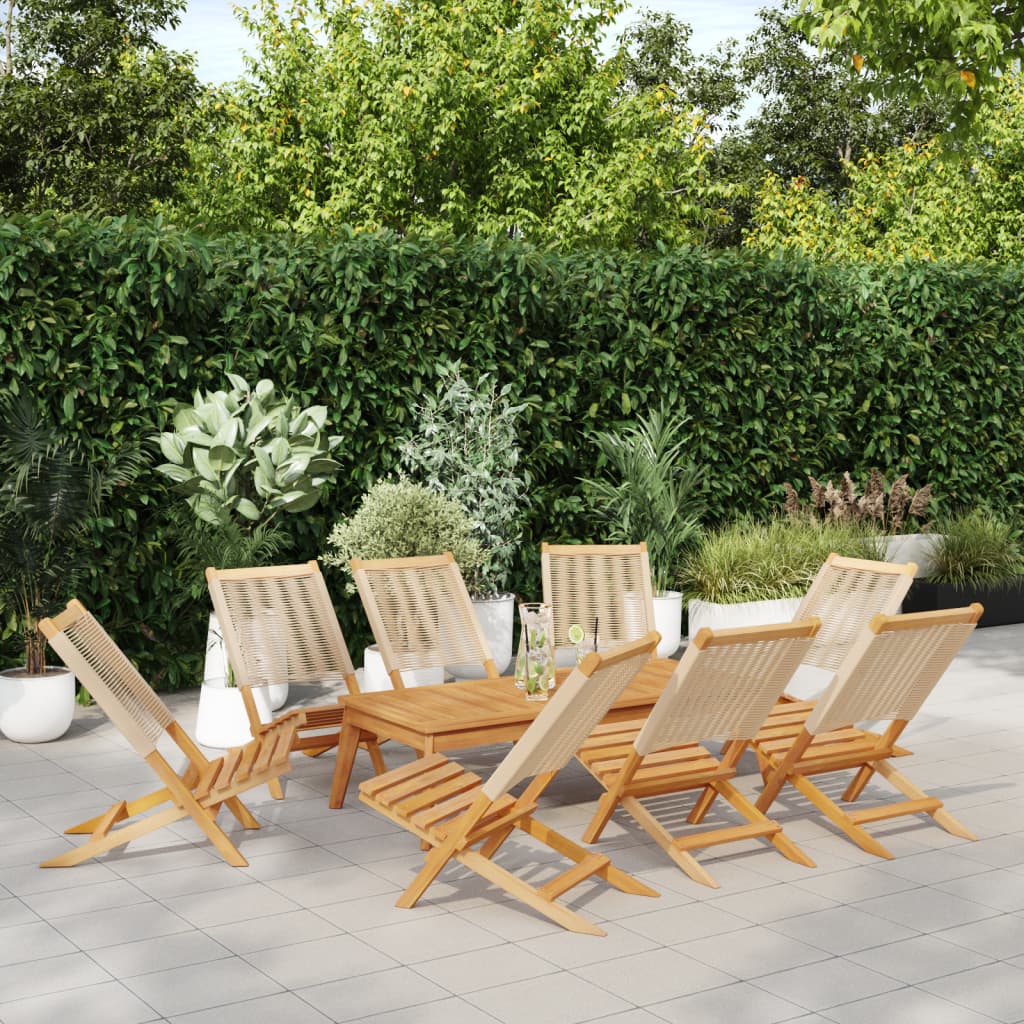 Folding Chairs Solid Wood Acacia Beige