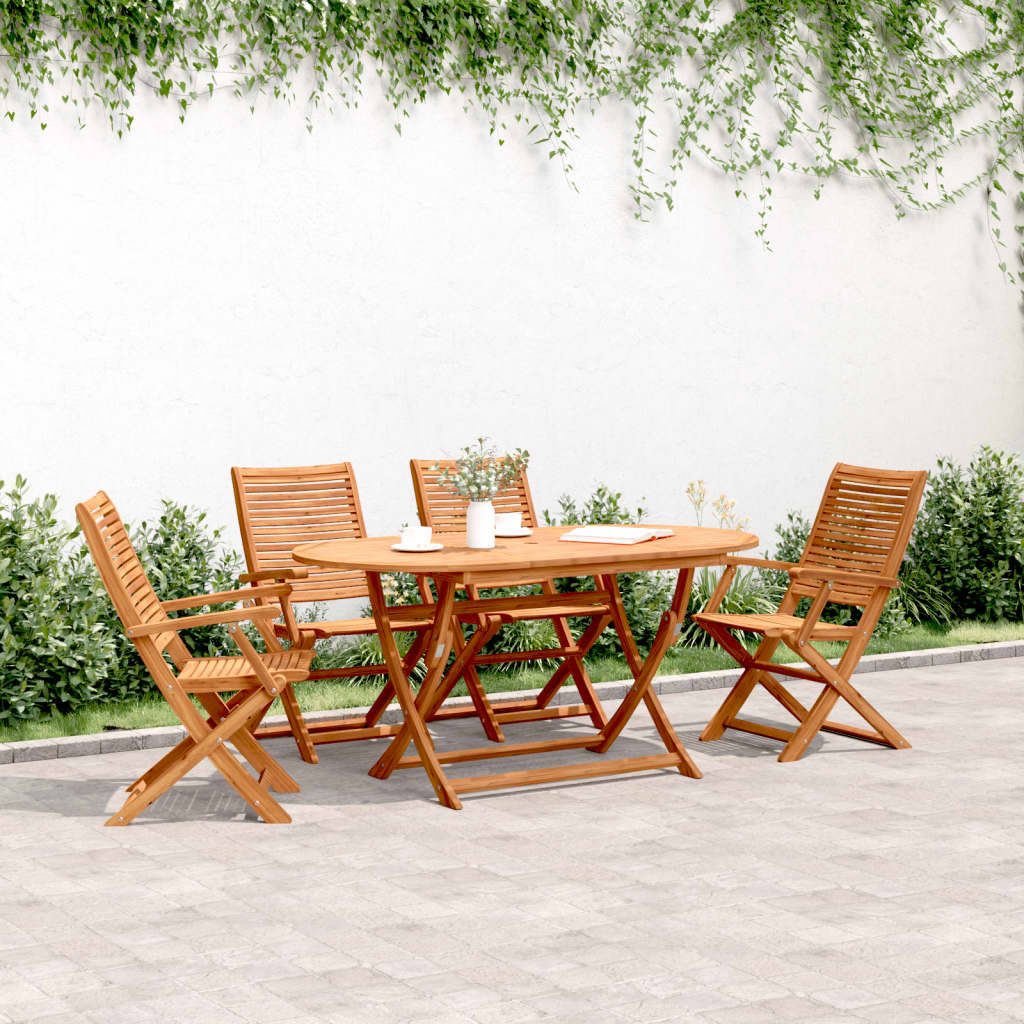 vidaXL Folding Chairs Solid Wood Acacia