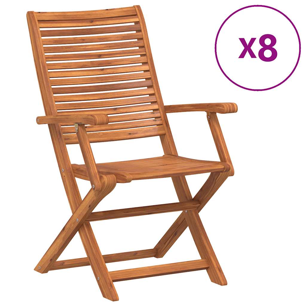 vidaXL Folding Chairs 8 pcs 57x66x95 cm Solid Wood Acacia 4