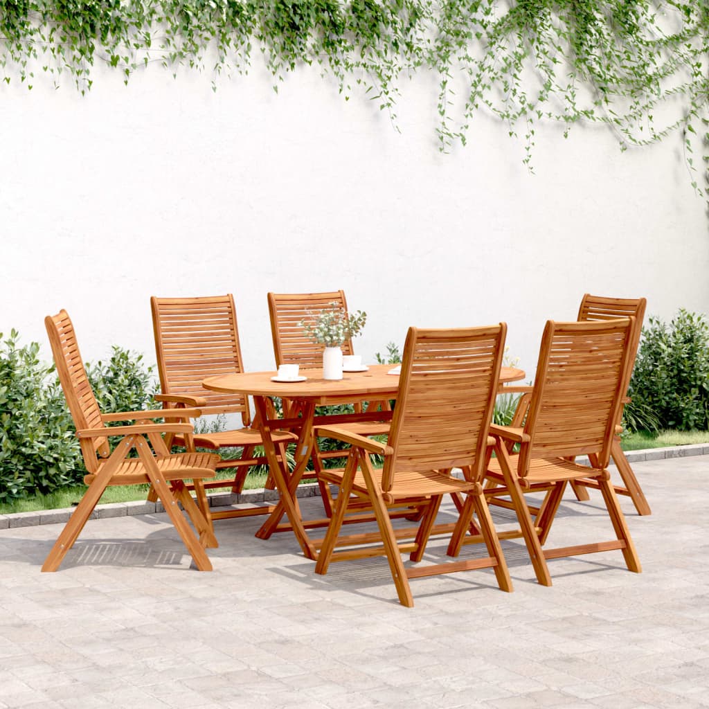 vidaXL Reclining Folding Chairs 6 pcs 56x72x107 cm Solid Wood Acacia 1