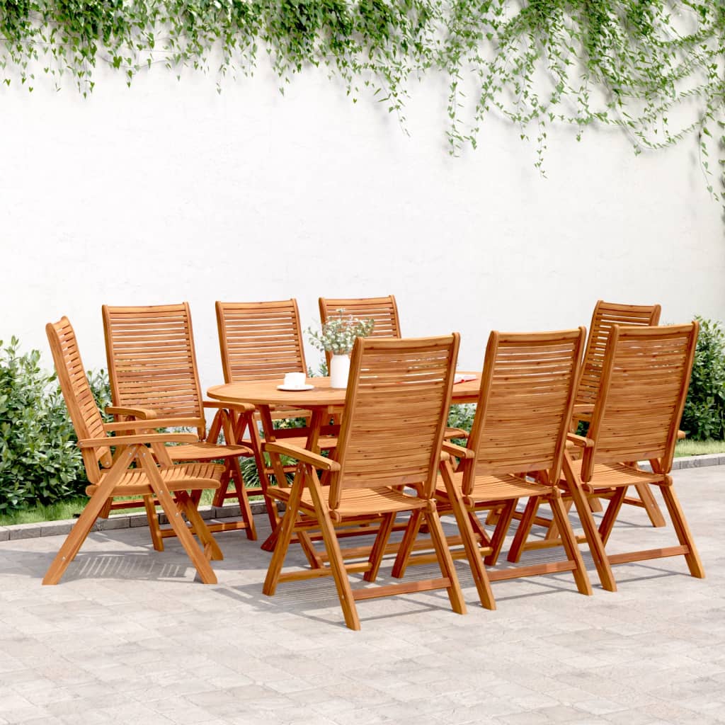 vidaXL Reclining Folding Chairs 8 pcs 56x72x107 cm Solid Wood Acacia 1