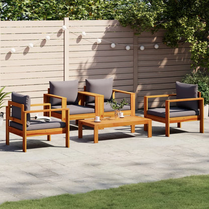 vidaXL 5 Piece Garden Sofa Set with Cushions Solid Wood Acacia 1