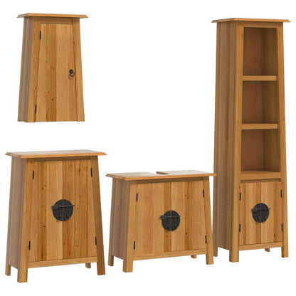 vidaXL 4 Piece Bathroom Furniture Set Solid Wood Pine 2