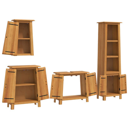 vidaXL 4 Piece Bathroom Furniture Set Solid Wood Pine 4