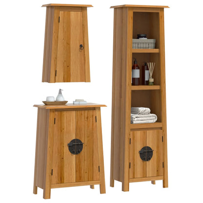 vidaXL 3 Piece Bathroom Furniture Set Solid Wood Pine 3