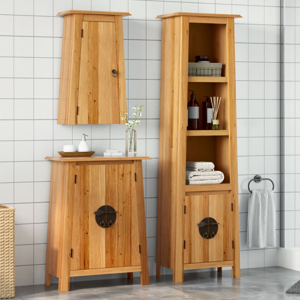 vidaXL 3 Piece Bathroom Furniture Set Solid Wood Pine 1