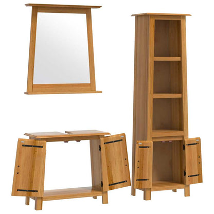 vidaXL 3 Piece Bathroom Furniture Set Solid Wood Pine 3