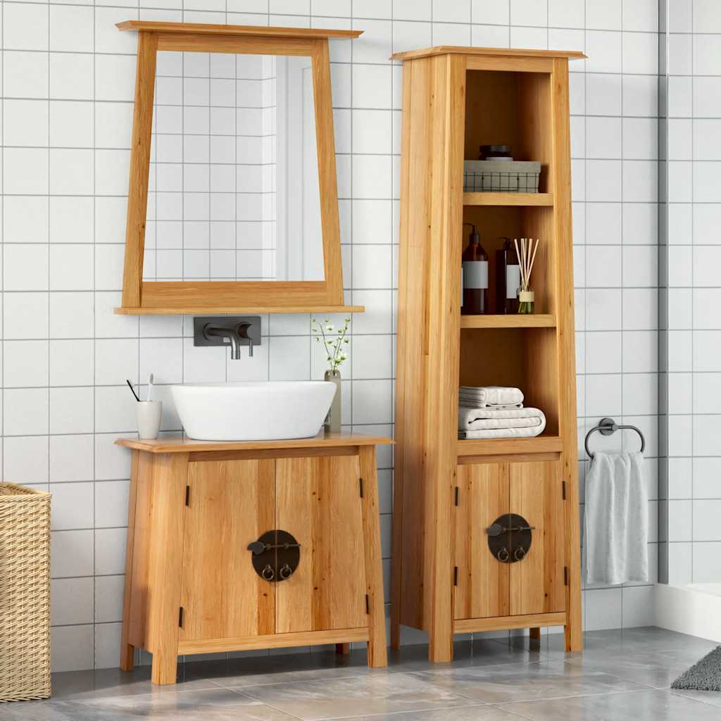 vidaXL 3 Piece Bathroom Furniture Set Solid Wood Pine 1