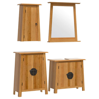vidaXL 4 Piece Bathroom Furniture Set Solid Wood Pine 2