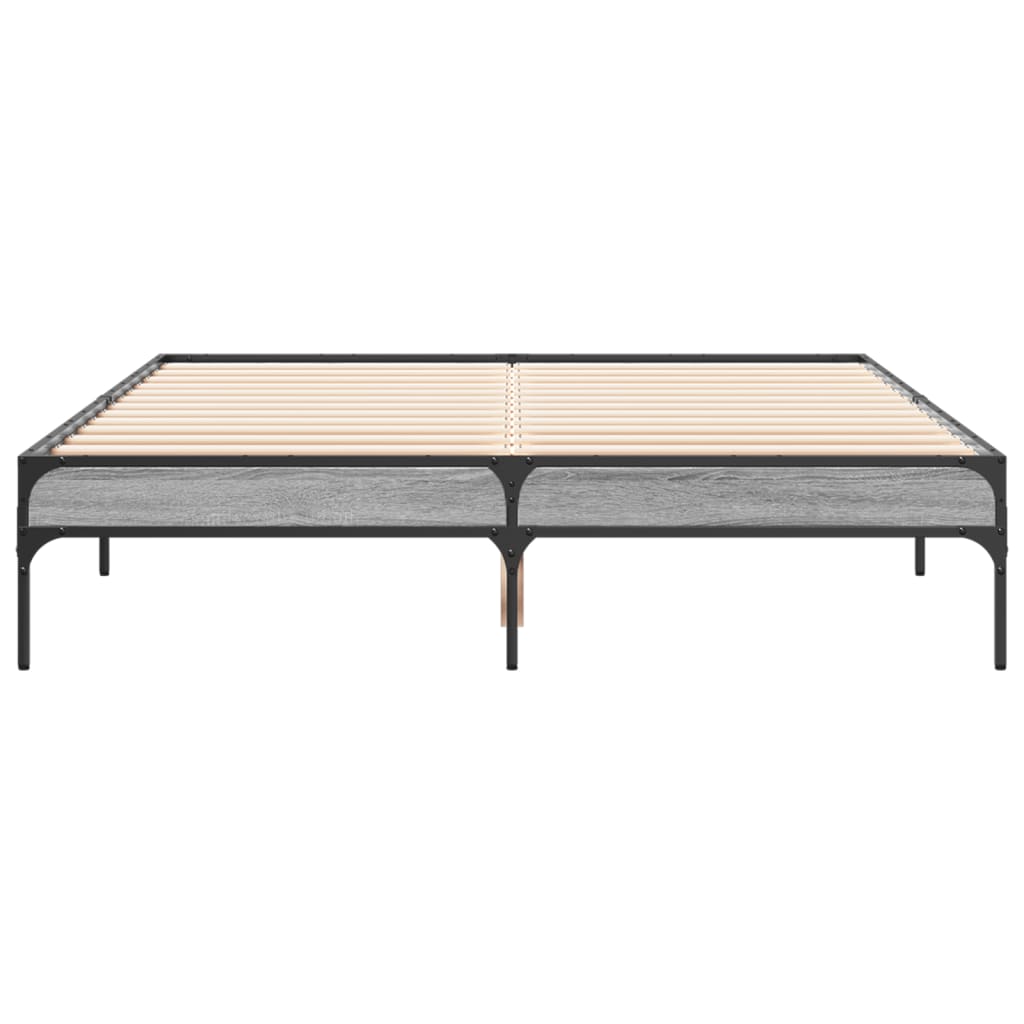 Bed Frame without Mattress Height 30 cm Length 200 cm Grey Sonoma 120 cm