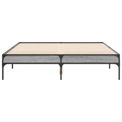 Bed Frame without Mattress Height 30 cm Length 200 cm Grey Sonoma 120 cm