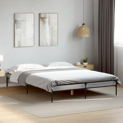 Bed Frame without Mattress Height 30 cm Length 200 cm Grey Sonoma 120 cm