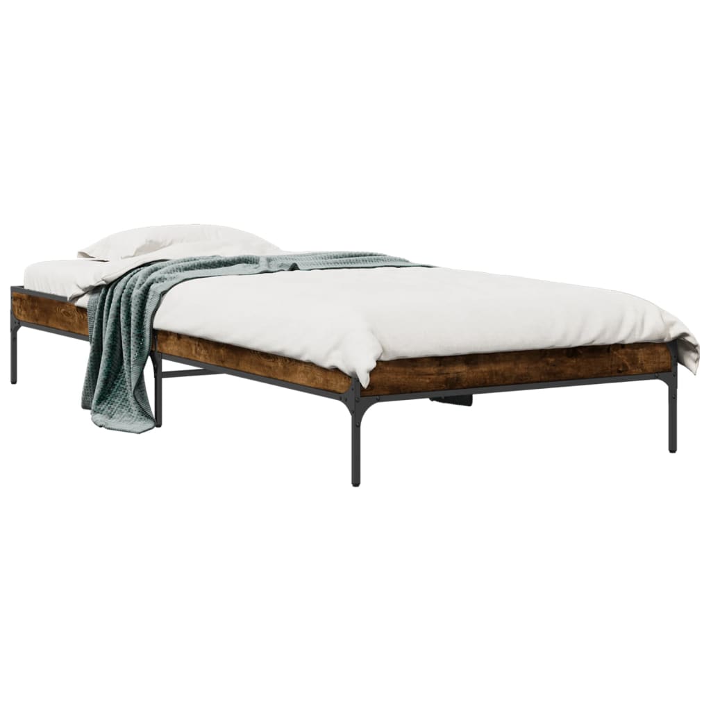 Bed Frame without Mattress Height 30 cm Length 190 cm Smoked Oak 90 cm