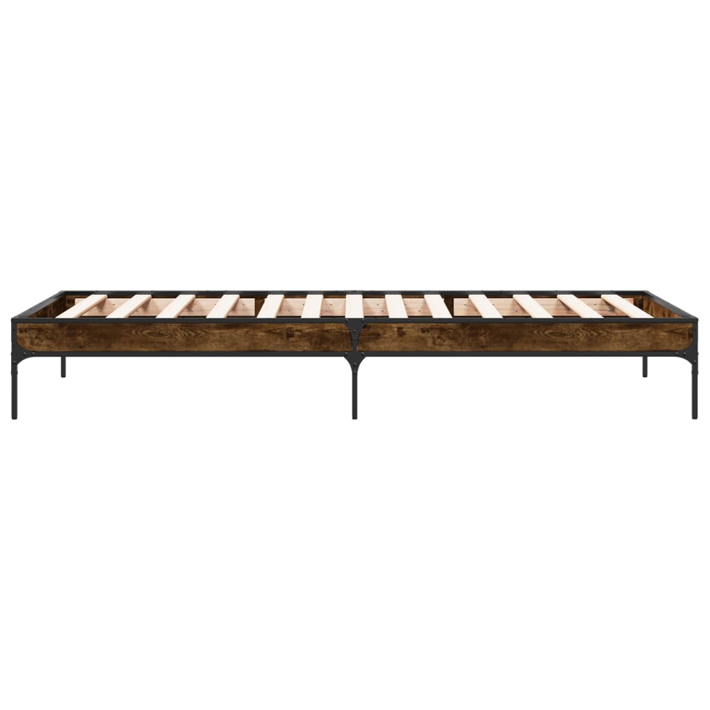 Bed Frame without Mattress Height 30 cm Length 190 cm Smoked Oak 90 cm
